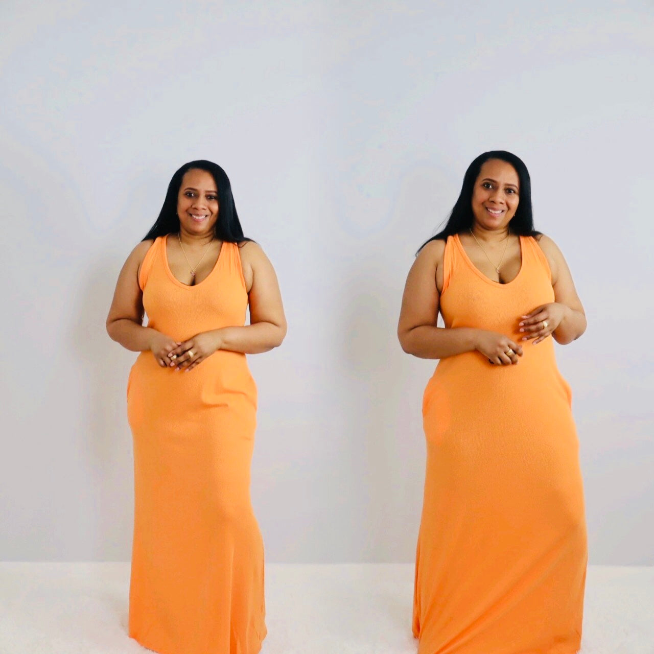 V Neck Tank Maxi Dress Mango